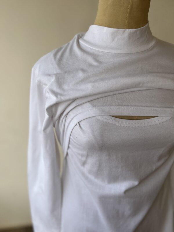 Nursing high-neck sleeved shirt - Image 3