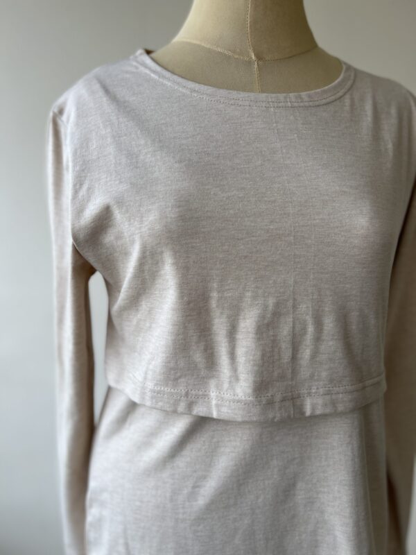 Beige nursing sleeved shirt