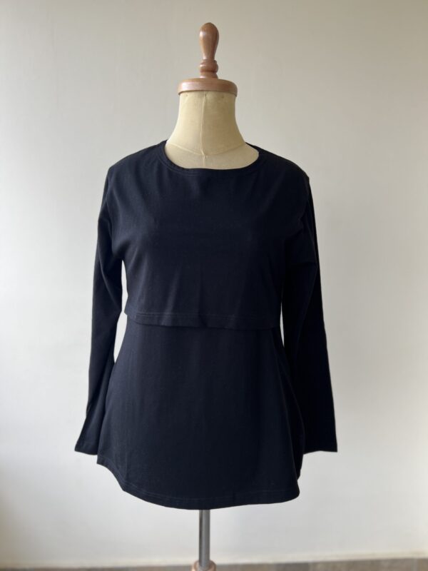 Black nursing sleeved shirt