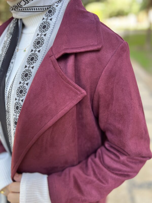 Burgundy Cardigan suede