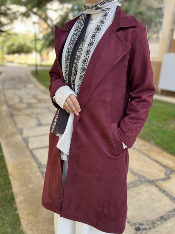 burgundy Cardigan suede