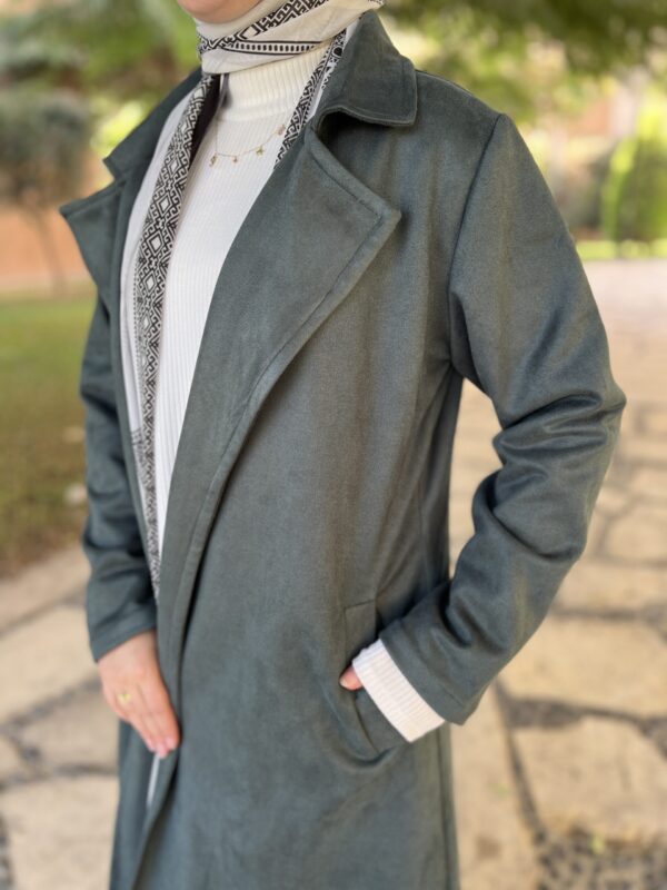 sage green Cardigan suede