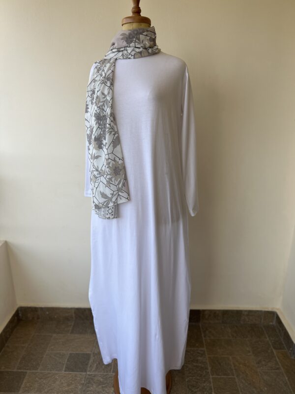 white cotton sleeved dress