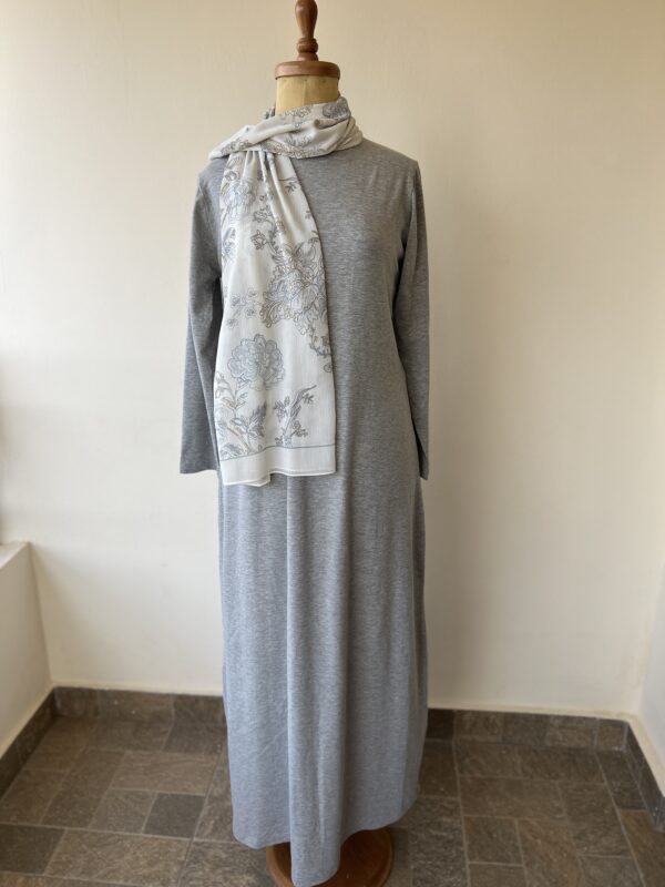 Gray cotton sleeved dress